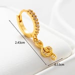 Gold color / 1 Piece Simple Series Music Copper Gold Color Zircon Women's Dangle Earrings Picture3